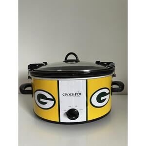 OFFICIAL NFL GREEN BAY PACKERS Crock-Pot 6QT Logo Tailgate Carry Slow Cooker EUC